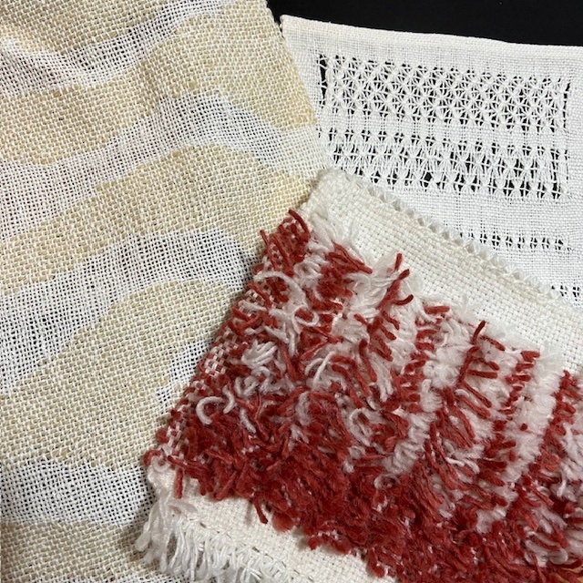 weektechnieken 4 schachten in wit crème en rood