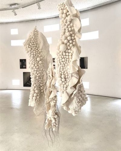installatie van Sonja Cabalt tijdens 'fibre matters' in NDSM Fuse in Amsterdam