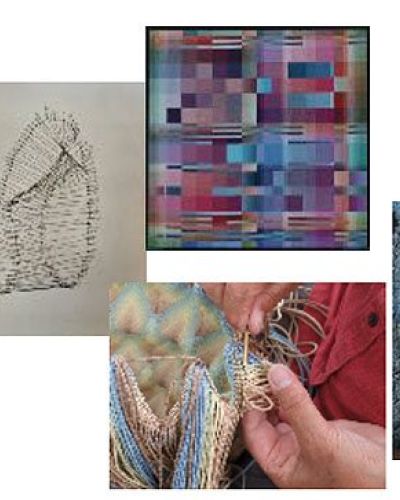 werken van diverse textielkunstenaars in gallerie high five art